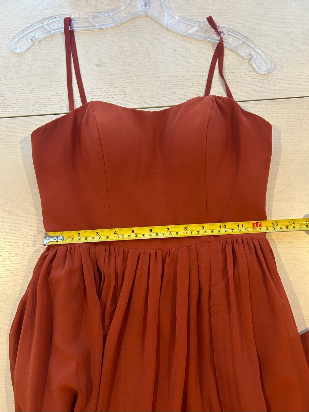 Azazie Bridesmaid Spaghetti Strap Rust Maxi Dress - Picture 10 of 16